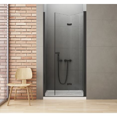 Porte de douche noire pliante droite 120 cm RHODES BLACK