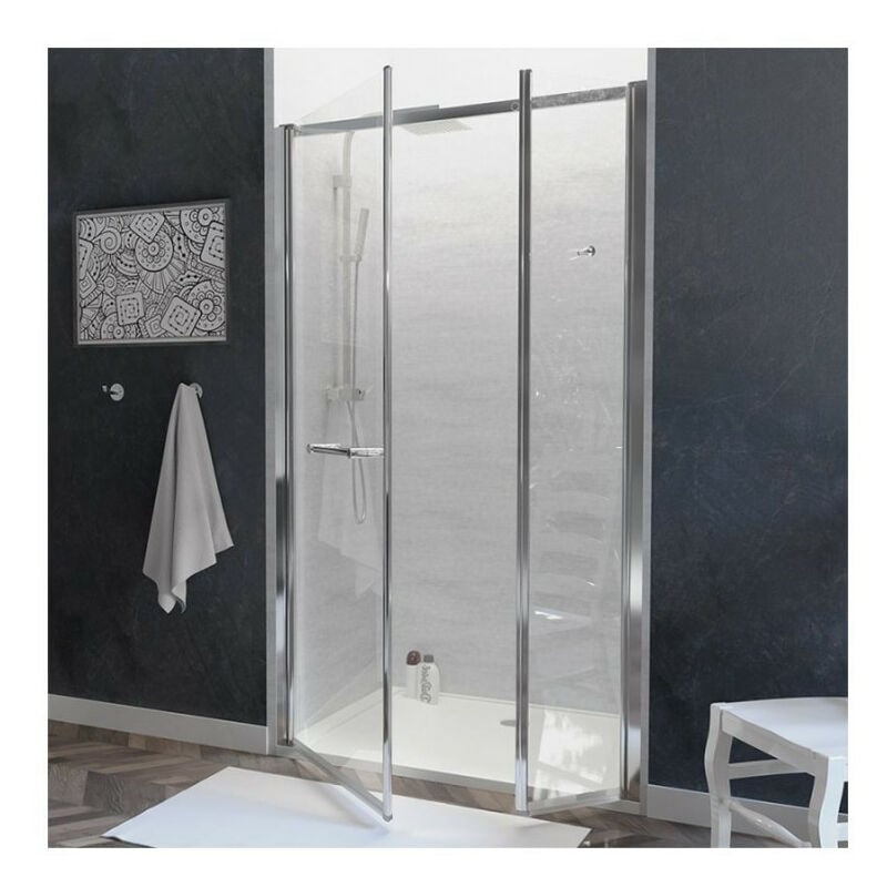 Cuisibane - Porte de douche 120 cm pivotante double porte - oceane pmr Droite