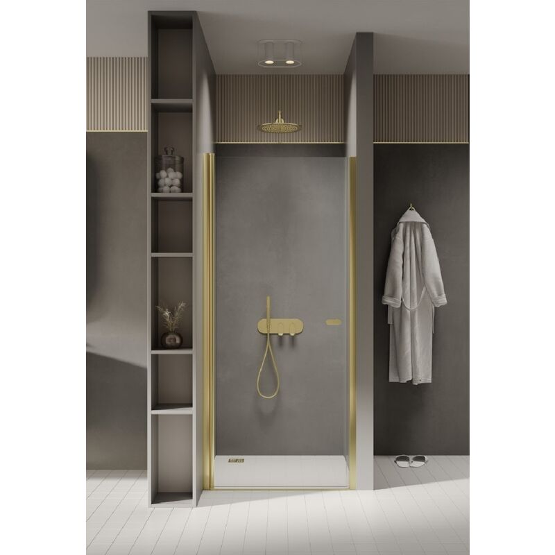 Otitec - Porte de douche pivotante 100 cm doré cuba gold - doré