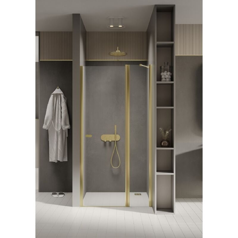 Porte de douche pivotante 110 cm doré cuba gold - doré