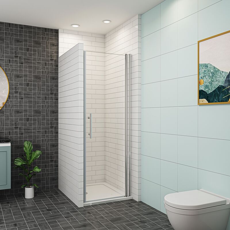 Aica Sanitaire - aica porte de douche pivotante 80x187cm installation en niche