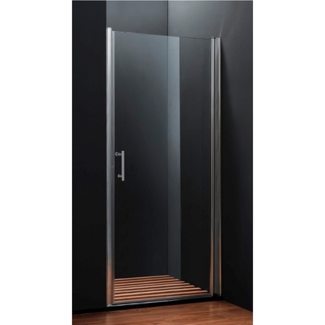 PLANETEBAIN Porte de douche pivotante 70x190 cm aluminium chromé verre de sécurité 6 mm anticalcaire réversible