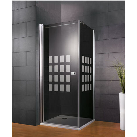 Porte de douche pivotante Feng Shui cm 80 cm h200 verre transparent 6 mm  noir mat