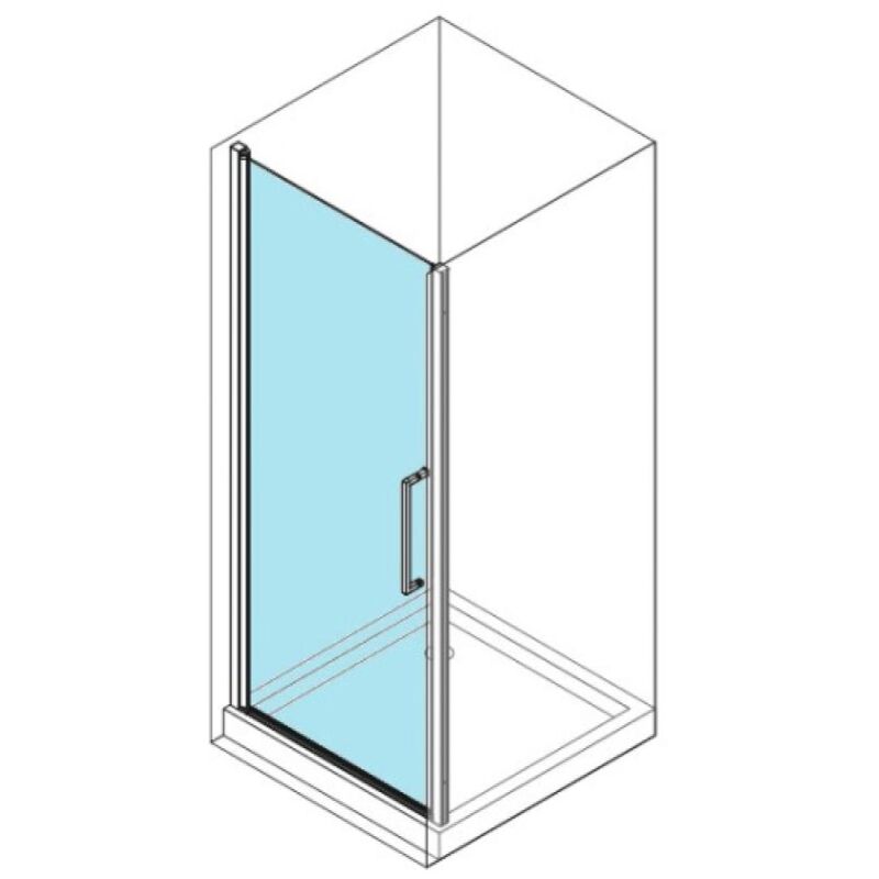 Porte de douche Young 1B 77 verre clair profilé silver Novellini diffusion france