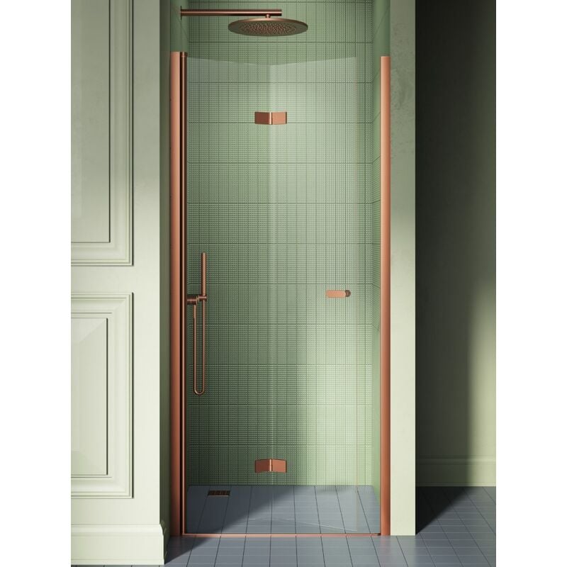 Porte de douche pliante gauche 90 cm cuivre brossé monako copper brushed - cuivre brossé