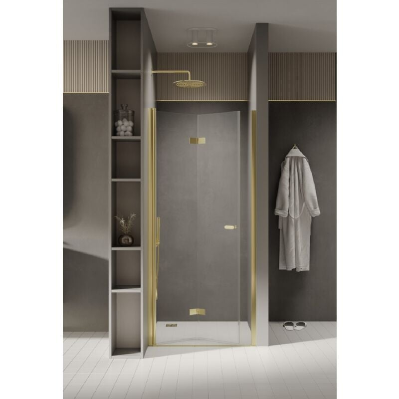 Otitec - Porte de douche pliante gauche 90 cm doré cuba gold - doré