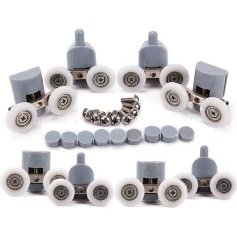 Porte De Douche Rouleaux Roues Roulettes Pour Porte De Douche Roulette Roue Porte Douche 4x haut et 4x bas Salle de Bain 25mm 8 p