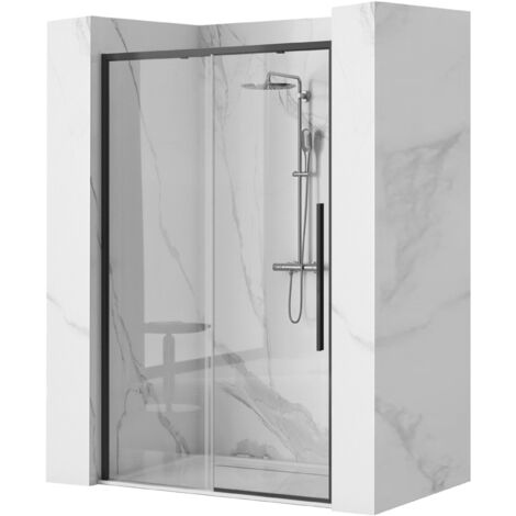 PORTE DE DOUCHE SOLAR BLACK MAT 140