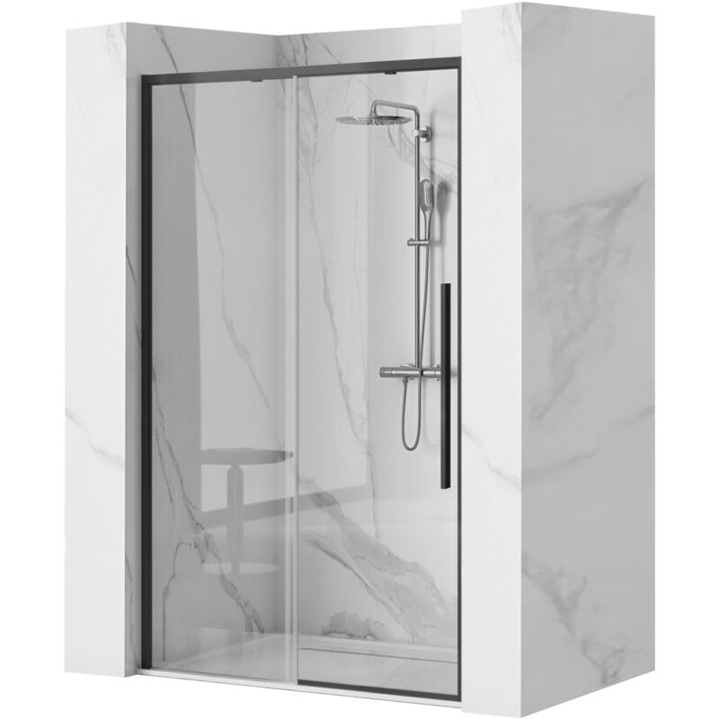 Porte de douche solar black mat 90