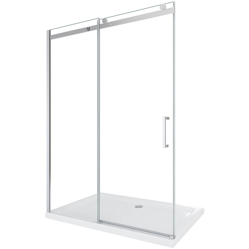 Idralite - Porte de douche verre transparent avec easy-clean h 190 mod. Vogue 140 cm