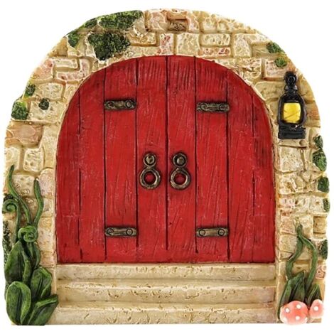 Porte de Fée Miniature, Accessoires Miniatures de Jardin Féerique pour Les Arbres Muraux de Chambre d'enfants (7)