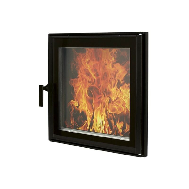 Porte de foyer htt 603 Noire - Double vitrage