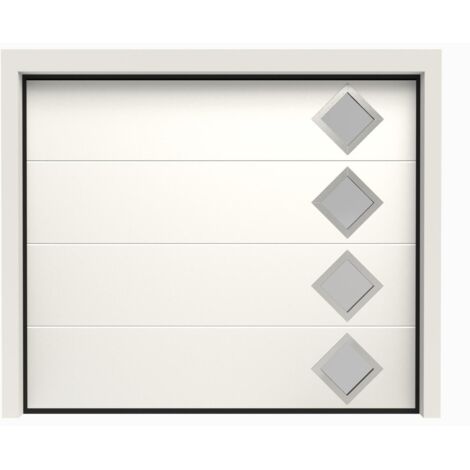 Porte de Garage Sectionnelle Motorisée 240x200 CASTRIE - Blanc sablé