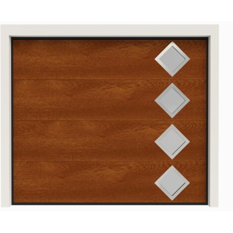 Porte de Garage Sectionnelle Motorisée 240x200 CASTRIE - Imitation Bois Mat (Wood Flat)