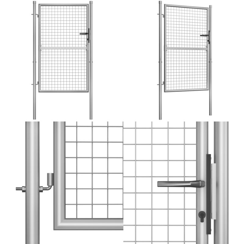 Vidaxl - Porte de jardin Acier galvanisé 105x175 cm Argenté - Portail Jardin - Portillon Aluminium - Clôture Jardin - Porte D'entrée Jardin