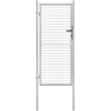 Porte de jardin Acier galvanisé 105x225 cm Argenté