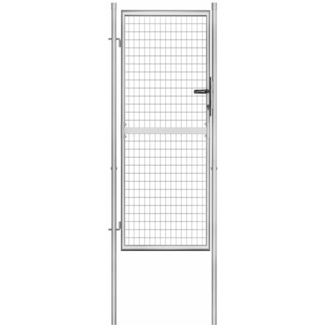 Porte de jardin Acier galvanisé 105x250 cm Argenté