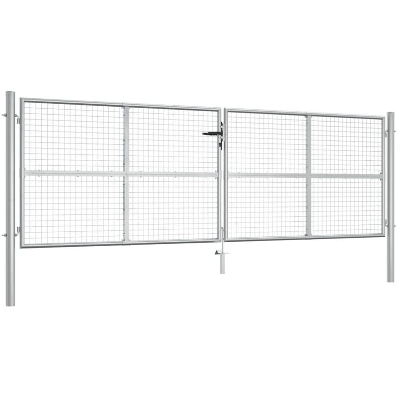 Vidaxl - Porte de jardin Acier galvanisé 415x175 cm Argenté