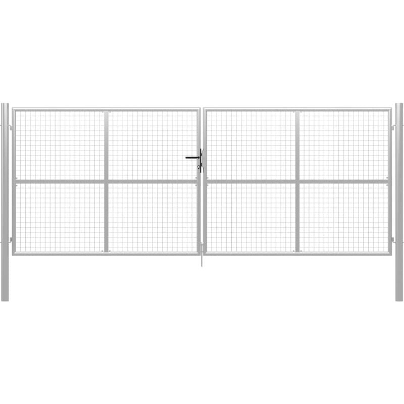 Vidaxl - Porte de jardin Acier galvanisé 415x200 cm Argenté
