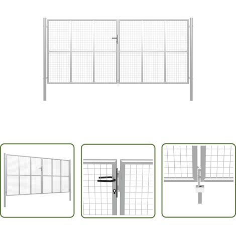 Porte de jardin Acier galvanisé 415x250 cm Argenté