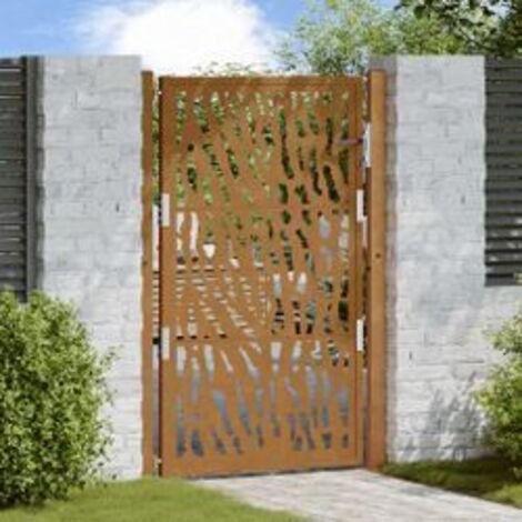 Porte de jardin acier résistant aux intempéries design tracés