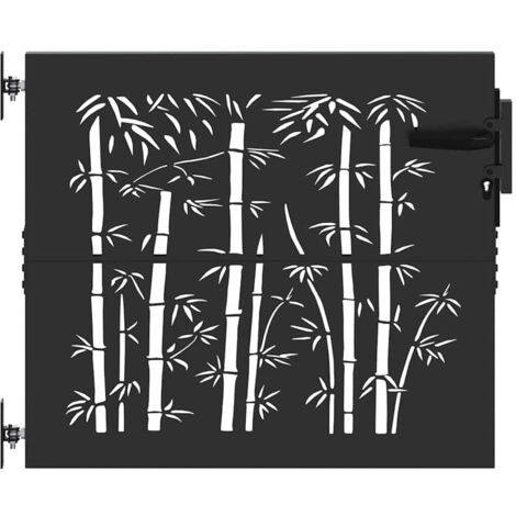 Porte de Jardin Noir 105 x 100 cm Acier peint par poudre CFW798548