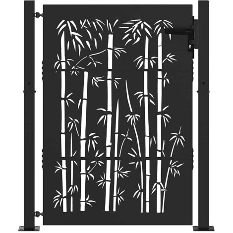 Porte de Jardin Noir 105 x 150 cm Acier enduit de poudre CFW605266