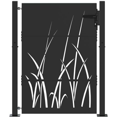 Porte de Jardin Noir 105 x 150 cm Acier peint par poudre CFW237774