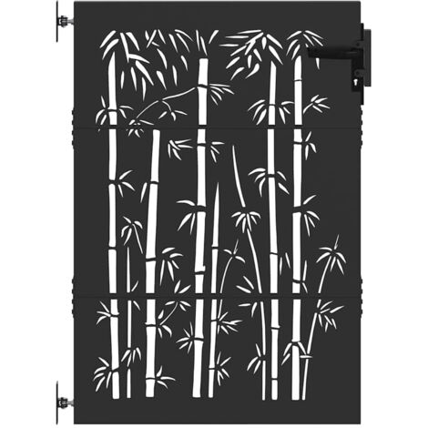 Porte de Jardin Noir 85 x 125 cm Acier peint par poudre