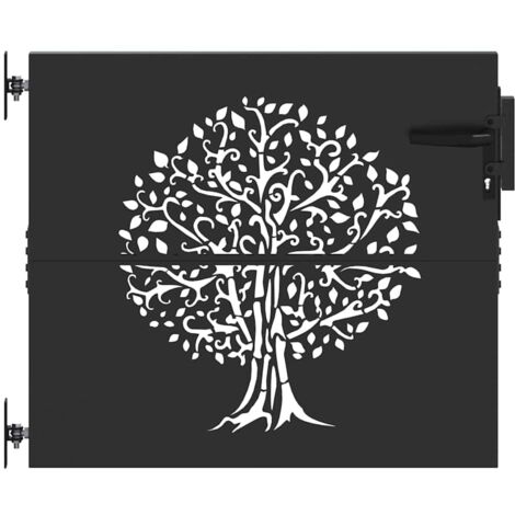 Porte de Jardin, Portail de Jardin 85x75 cm Design Arbre en Acier Corten CFW405507