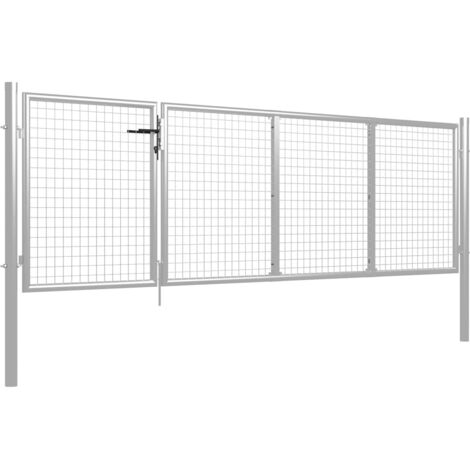 Porte de jardin，Portail de jardin，Portillon Acier 350x75 cm Argenté CFW54738