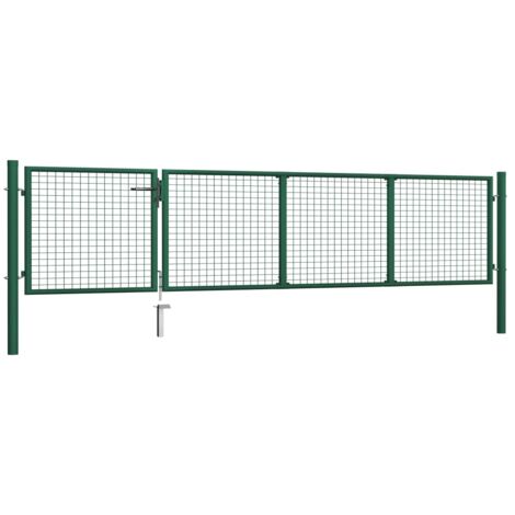 Porte de jardin，Portail de jardin，Portillon Acier 350x75 cm Vert CFW83470