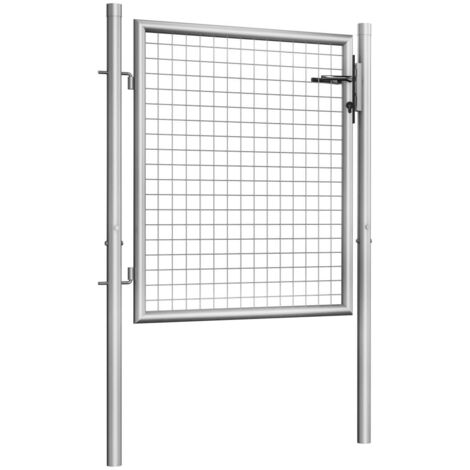 Porte de jardin，Portail de jardin，Portillon Acier galvanisé 105x125 cm Argenté CFW74964