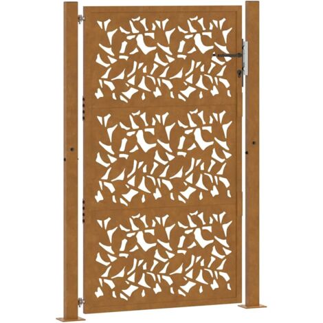 Porte de jardin,Portail de jardin,Portillon acier résistant aux intempéries design feuilles CFW11756