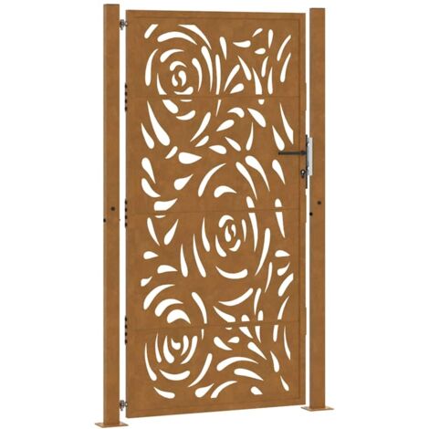 Porte de jardin,Portail de jardin,Portillon acier résistant aux intempéries design flamme CFW35394