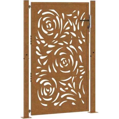 Porte de jardin,Portail de jardin,Portillon acier résistant aux intempéries design flamme CFW73639