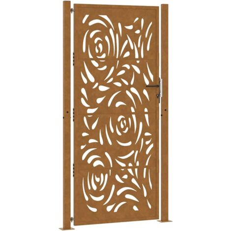 Porte de jardin,Portail de jardin,Portillon acier résistant aux intempéries design flamme CFW86230