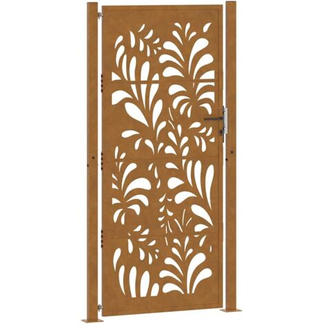 Porte de jardin,Portail de jardin,Portillon acier résistant aux intempéries design vagues CFW91160