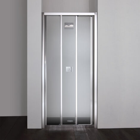 Porte de niche de douche 110 cm trois panneaux