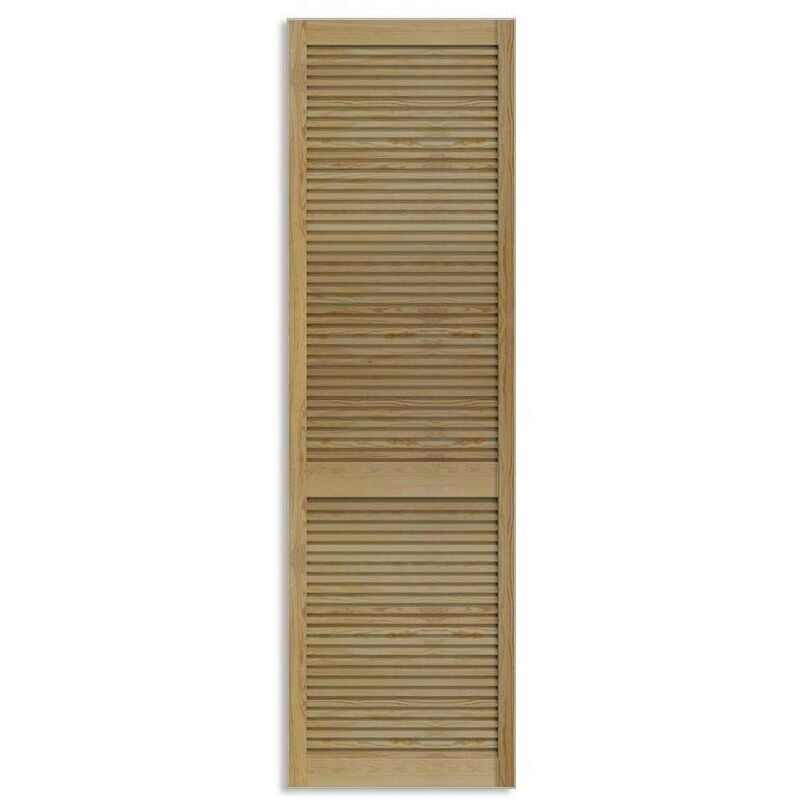 Porte De Placard Naturel Persiennee 201,3 x 39,4 Cm