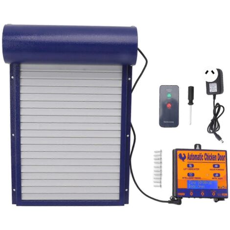 Porte de poulailler automatique 3 en 1 avec détection de luminosité, minuterie et télécommande, idéale pour l'élevage (100-240 V, prise bleue australienne).