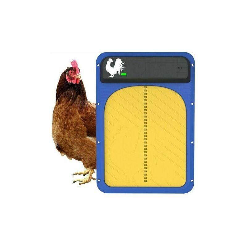 Ikodm - Porte de poulailler automatique à piles - 1pcs - Avec capteur de lumière - Kit de porte de poulailler étanche - 35x24x4.3cm