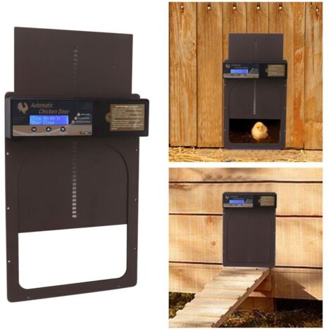 Porte de Poulailler Automatique IP45 Étanche Programmable en Aluminium avec Minuterie pour Maison Ferme 100-240V