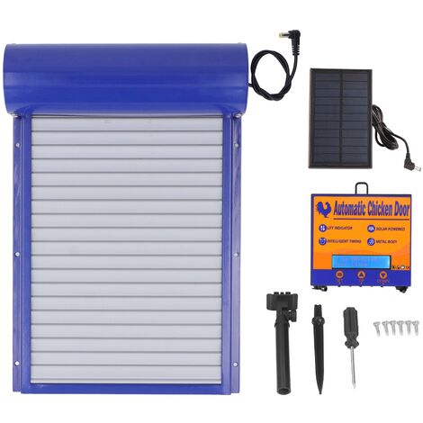 Porte de Poulailler Automatique, Ouvre-Porte de Poulailler Automatique à énergie Solaire avec Minuterie, Porte en Aluminium Multi-Modes pour Fermes Domestiques,Poulet,Canard et Oie