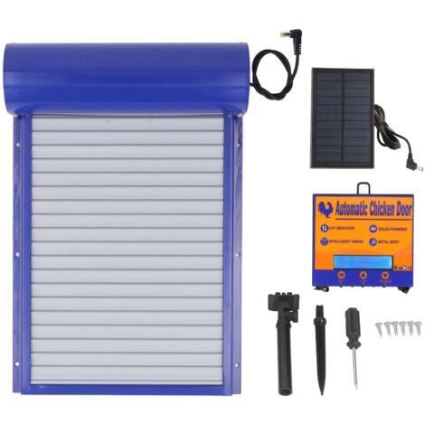 Porte de Poulailler Automatique, Ouvre-Porte de Poulailler Automatique à énergie Solaire avec Minuterie, Porte en Aluminium Multi-Modes pour Fermes Domestiques,Poulet,Canard et Oie
