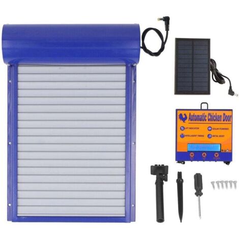 Porte de Poulailler Automatique, Ouvre-Porte de Poulailler Automatique à énergie Solaire avec Minuterie, Porte en Aluminium Multi-Modes pour Fermes Domestiques,Poulet,Canard et Oie