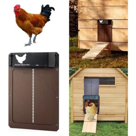 Porte de poulailler Automatique Sensible à la lumière Porte de Maison de Poulet Automatique Poulet Animaux Compagnie Porte de Chien