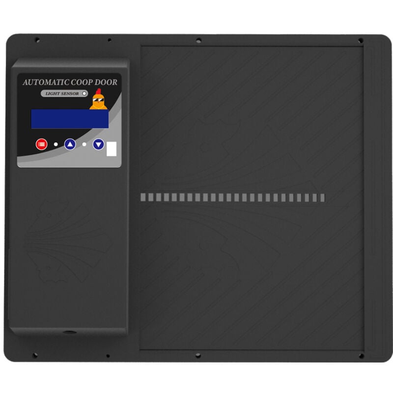 Porte de poulailler avec minuterie, affichage led, ouvre-porte automatique programmable, ouvre-porte horizontal, pour poulets, canards, oies, noir
