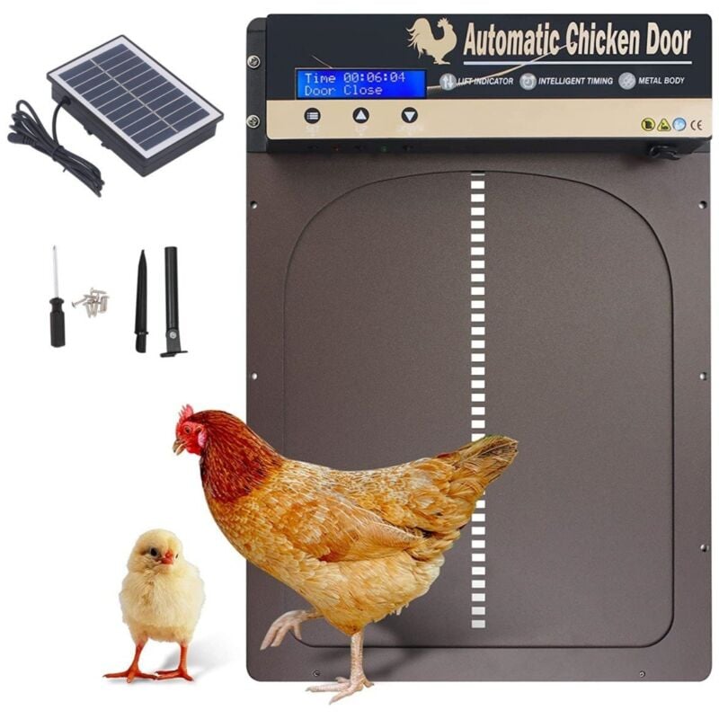 Jeffergarden Modèles de synchronisation solaire en métal pour porte de poulailler, réglage automatique de l'heure pour les fermes domestiques et le