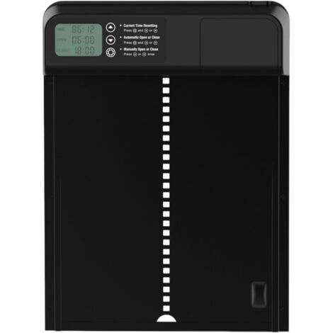 Porte de poulailler numérique en alliage d'aluminium avec mécanisme sécurité à longue durée vie la batterie, résistant aux intempéries, installation facile, performance stable -